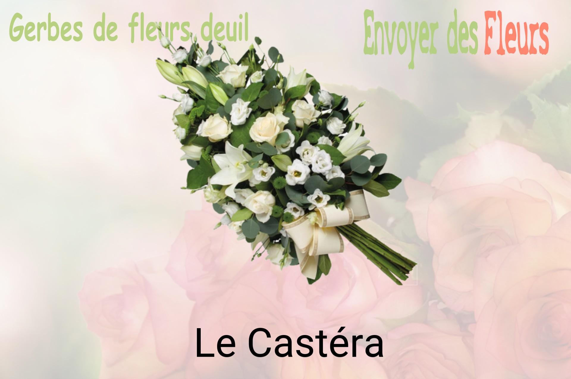 Gerbe de fleurs de deuil livrée à Le Castéra